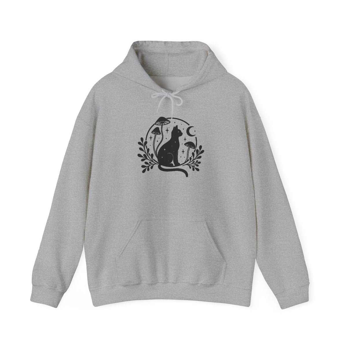 Celestial Cat Hoodie, Womens Hoodie, Moon Hoodie, Cat Hoodie, Yoga Sweatshirt, Spiritual Hoodie, Witchy Hoodie, Hoodie for Women Cute Hoodie