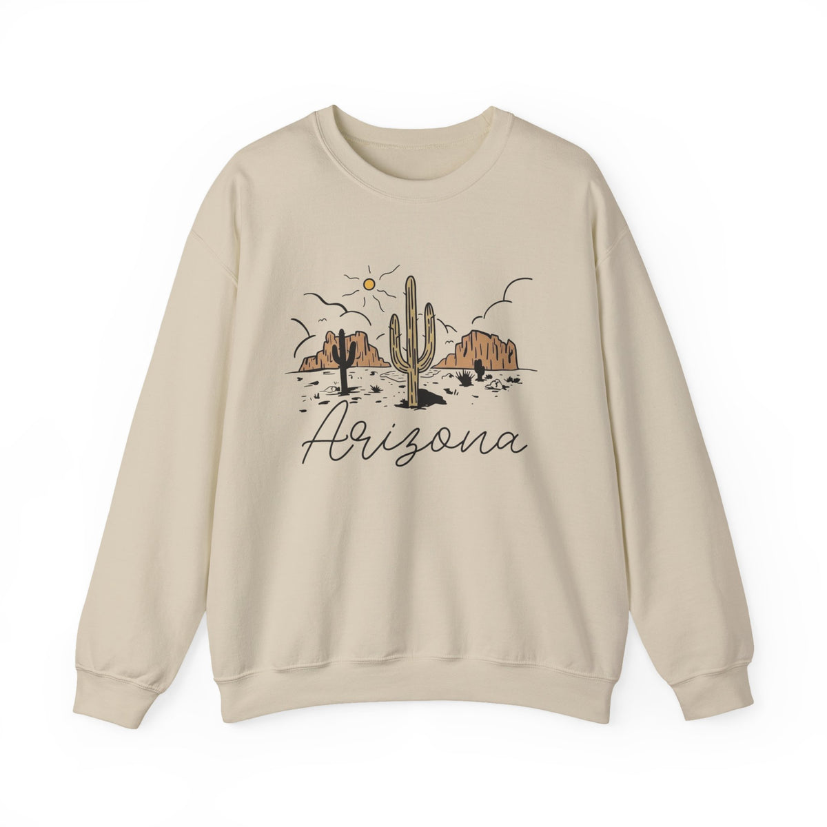 Arizona Desert Graphic Sweatshirt: Retro Cactus Hoodie