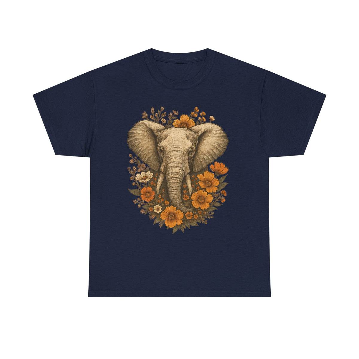 Boho Vintage Elephant Tshirt, Floral Elephant Comfort Colors Relaxed Fit Shirt for Nature Lovers, Outdoor Lover Gift Tee, Jungle Shirts