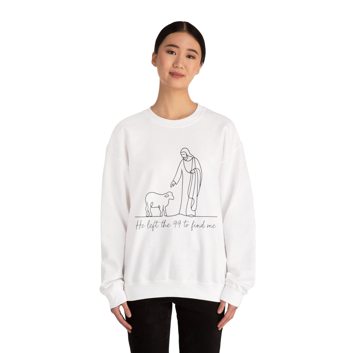 Christian Minimal Line Art PNG | He Left the 99 to Find Me | Bible Verse Faith SVG for T-Shirts, Mugs, Wall Art