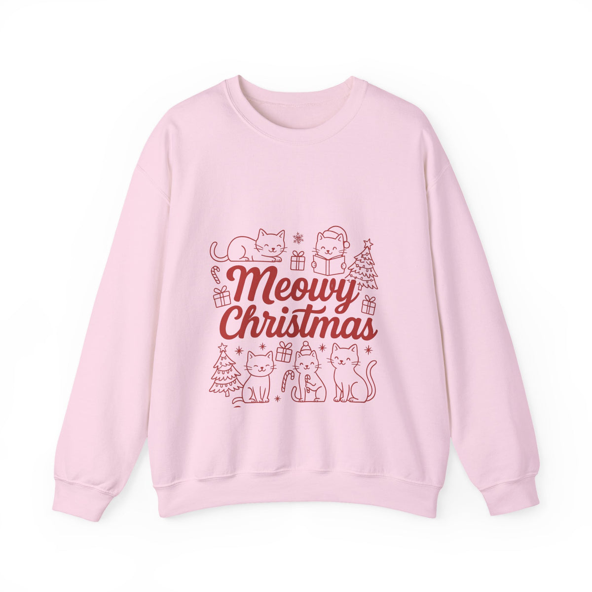 Christmas Cat Shirt, Meowy Christmas Gift, Merry Christmas Sweatshirt, Womens Holiday Sweater, Winter Christmas Xmas Gift