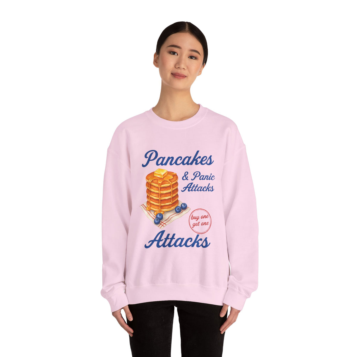 Pancakes and Panic Attacks Sweatshirt, Pancakes and Pajamas Shirt, Funny Breakfast Hoodie, Blueberry Pancake Tee, Buy One Get One Shirt