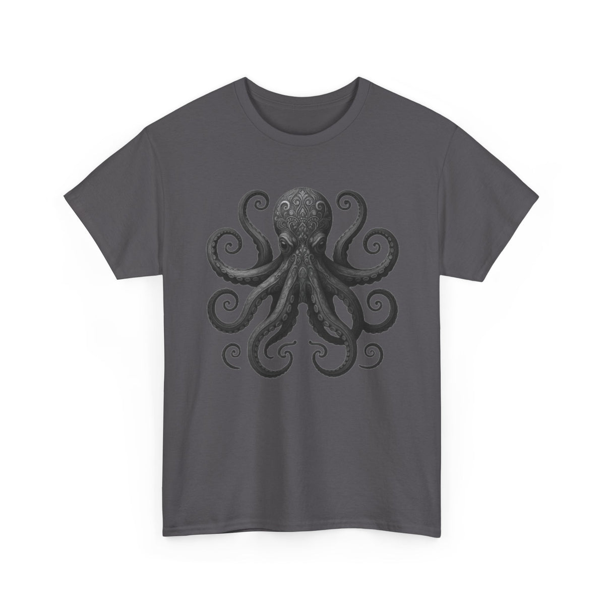 Octopus Graphic Tee - Intricate Sea Creature Design, Urban Style - Men's T-Shirt, High-Quality Print, Casual Wear by HarborIslandDecor