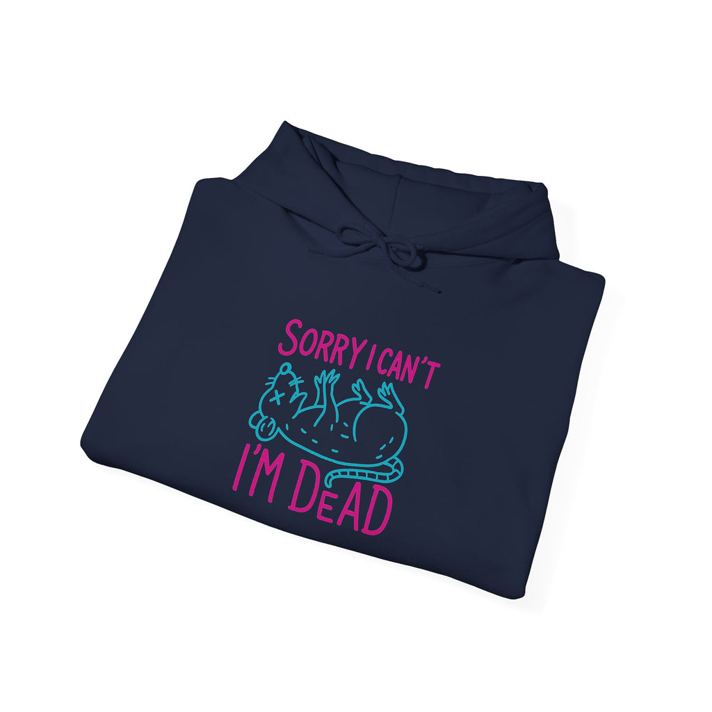 Sorry I'm Dead Possum Hoodie, Oversized Grunge Hoodie, Funny Y2K, Meme Shirt, Punk Alt Clothing, Neon Goth Sweatshirt, Trendy Graphic Unisex