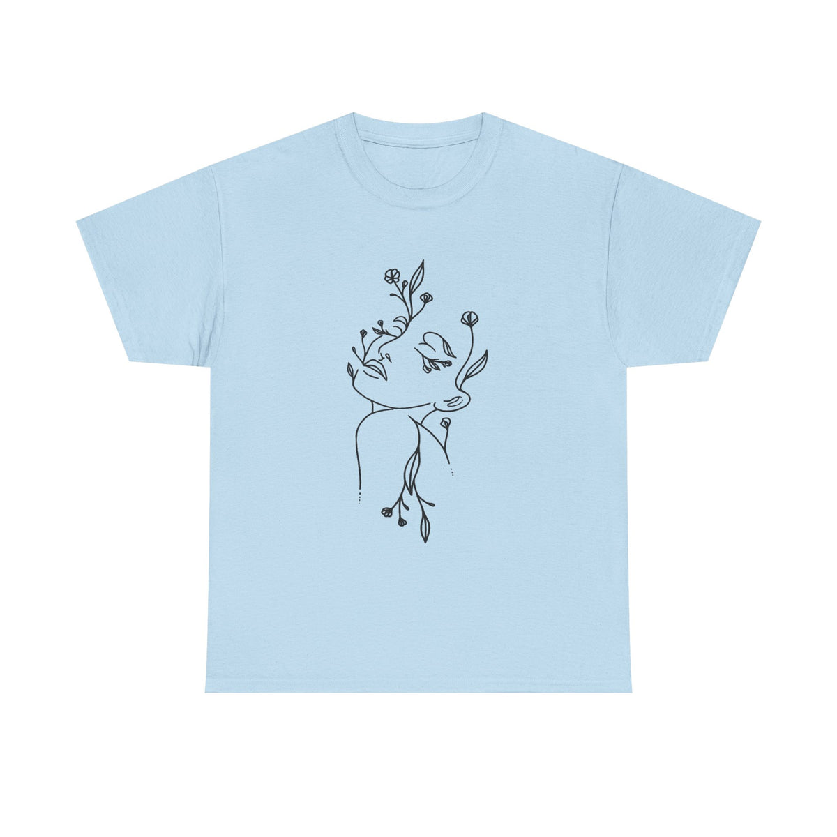 Floral Woman Head Line Art T-Shirt, Woman Flowers Shirt , Trendy Woman Shirt, Floral Shirt, Woman floral  Line Art Shirt, Minimalist Shirt