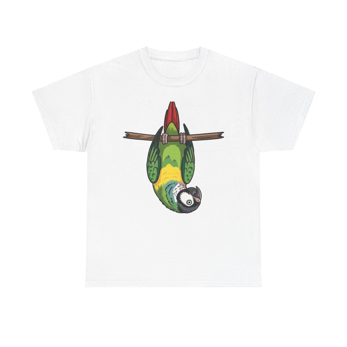 Parrot Shirt, Funny Upside Down Macaw Tee, Tropical Bird Graphic T-Shirt, Colorful Bird Watcher Gift for Animal Lover, Exotic Bird Apparel