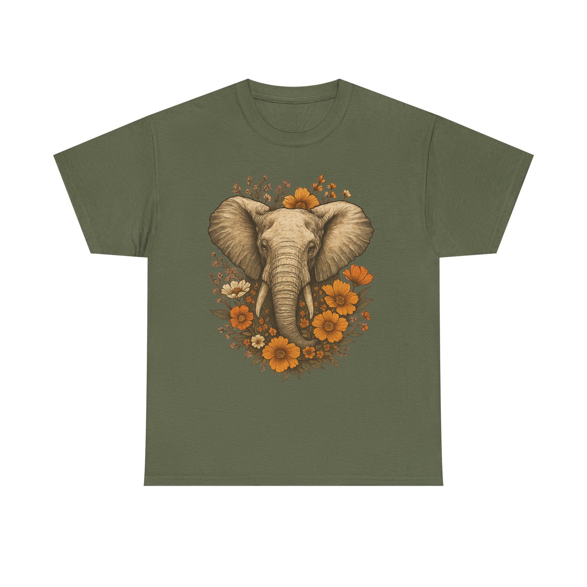 Boho Vintage Elephant Tshirt, Floral Elephant Comfort Colors Relaxed Fit Shirt for Nature Lovers, Outdoor Lover Gift Tee, Jungle Shirts