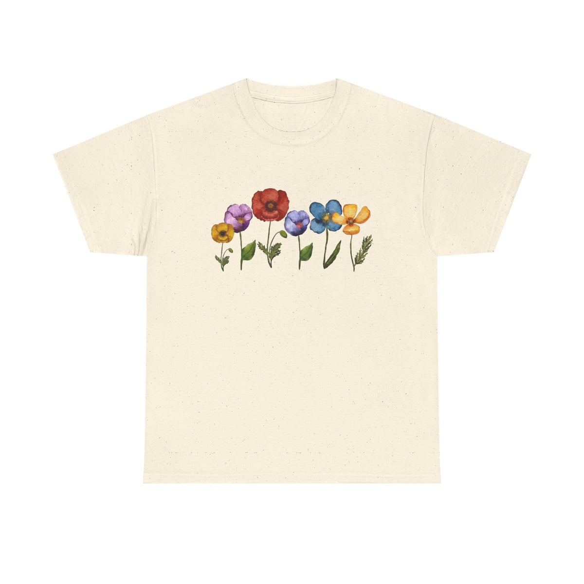 Botanical Shirt, Poppy Flower Shirt, Wildflower Shirt, Watercolor Flowers Tshirt, Floral Shirt, Spring Shirt, Poppy Shirt, Gardening Shirt