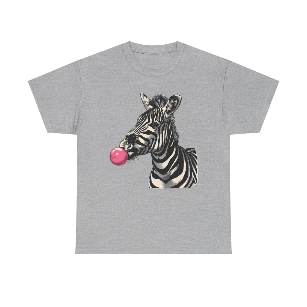 Zebra Bubblegum T-Shirt, Animal Graphic Tee, Unique Design Shirt, Trendy Tshirt, Funny Zebra Shirt, Cute Animal Tee, Zebra Lover Gift