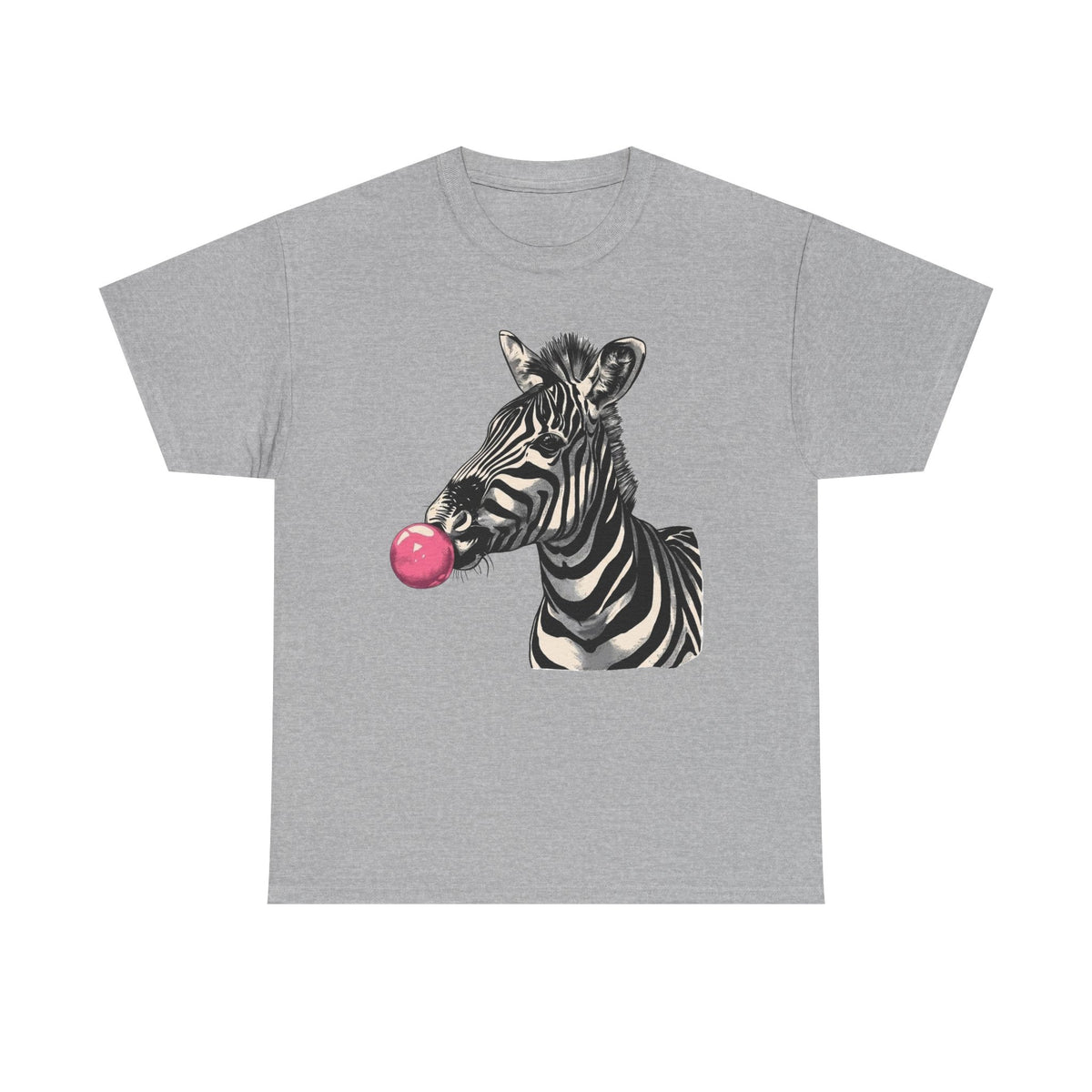 Zebra Bubblegum T-Shirt, Animal Graphic Tee, Unique Design Shirt, Trendy Tshirt, Funny Zebra Shirt, Cute Animal Tee, Zebra Lover Gift