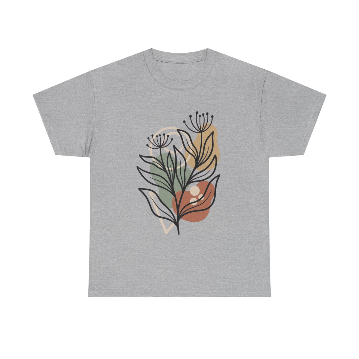 Abstract Floral Tee: Modern Botanical Canvas Shirt
