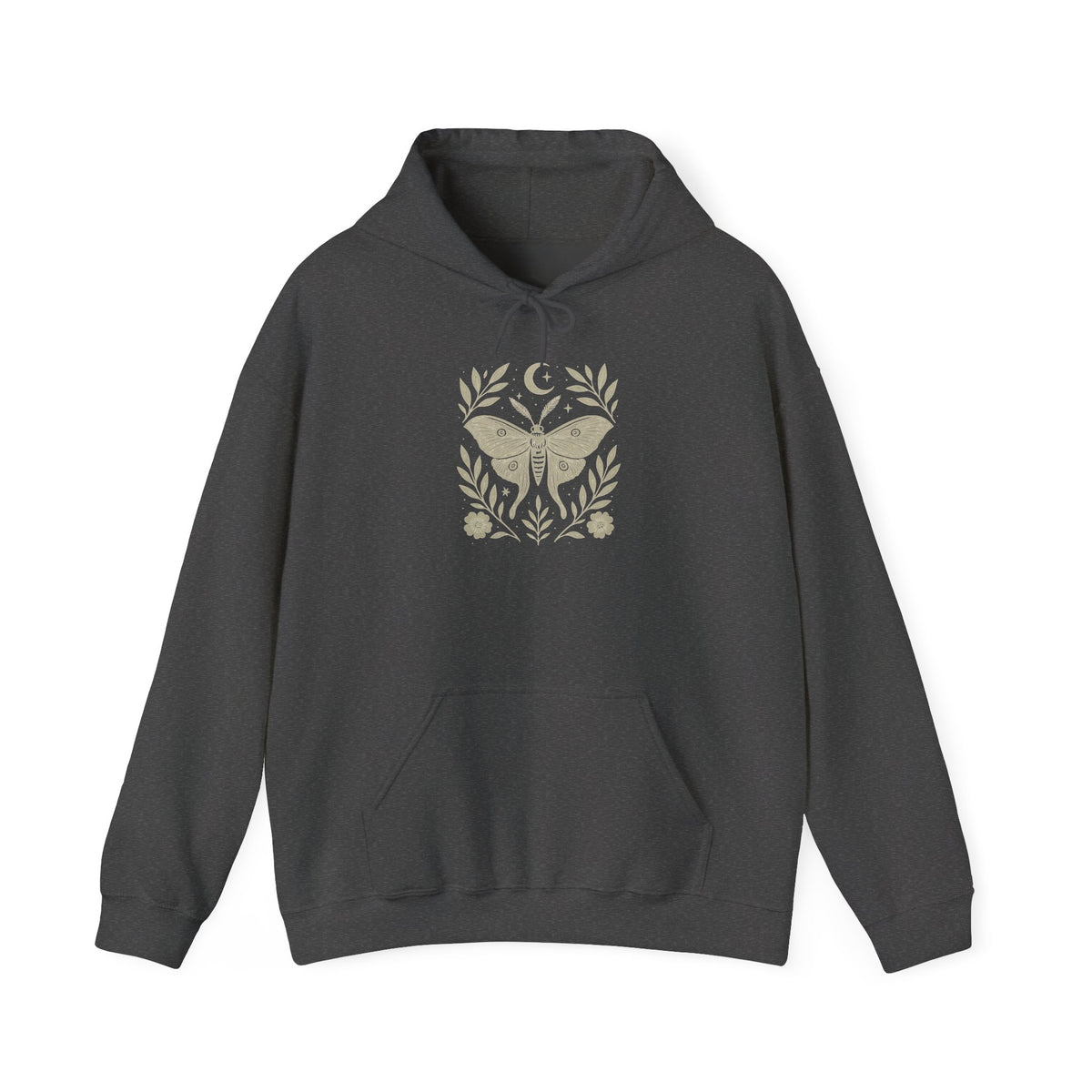 Luna Moth Hoodie | Linocut Style Cottagecore Sweatshirt