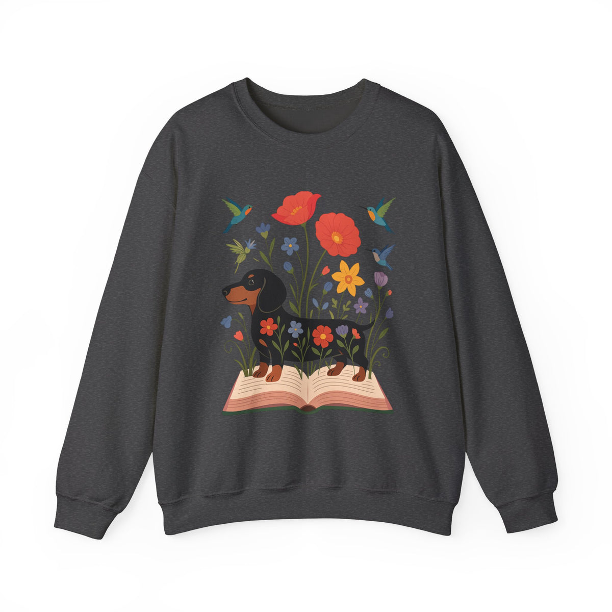 Dachshund Floral Sweatshirt | Dog Lover Gift for Moms & Book Lovers | Cute Dachshund Tee for Pet Lovers