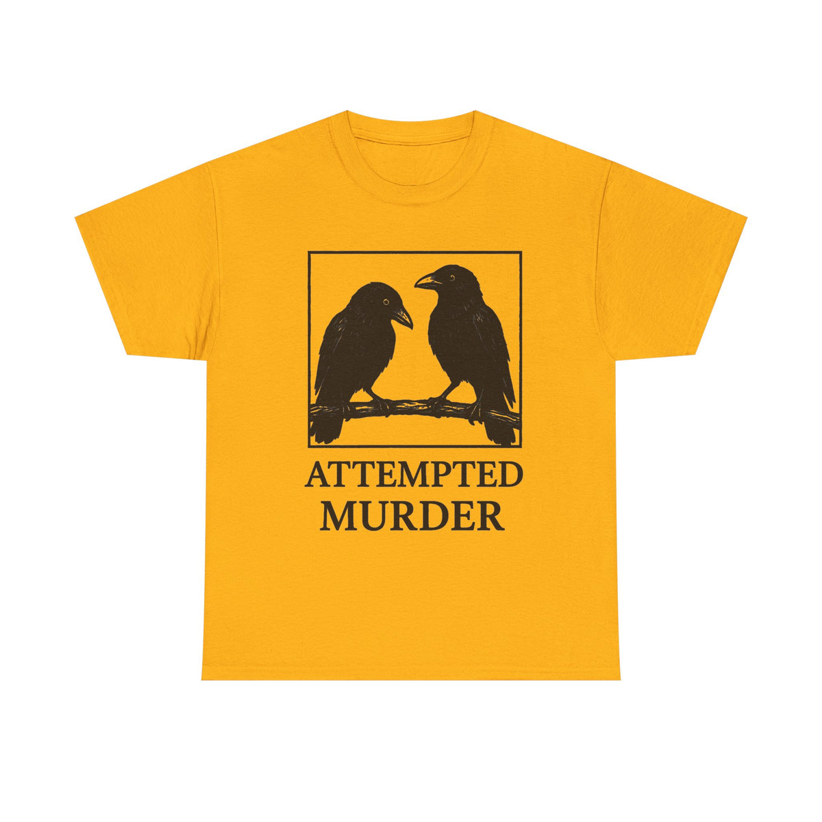 Attempted Murder Crow Shirt, Funny Raven Graphic Tee, Dark Humor Comfort Colors T-Shirt, Funny Crow T-Shirt, Gothic Bird Lover Gift