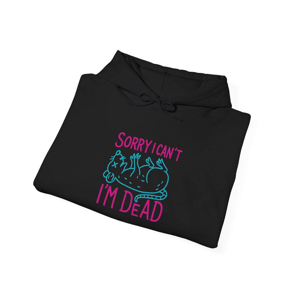 Sorry I'm Dead Possum Hoodie, Oversized Grunge Hoodie, Funny Y2K, Meme Shirt, Punk Alt Clothing, Neon Goth Sweatshirt, Trendy Graphic Unisex