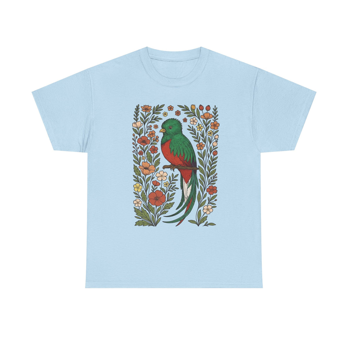 Cute Flower Quetzal Shirt, Quetzal T-shirt, Quetzal Lover Tee, Floral Quetzal Gift, Wildflower Quetzal Graphic Tee