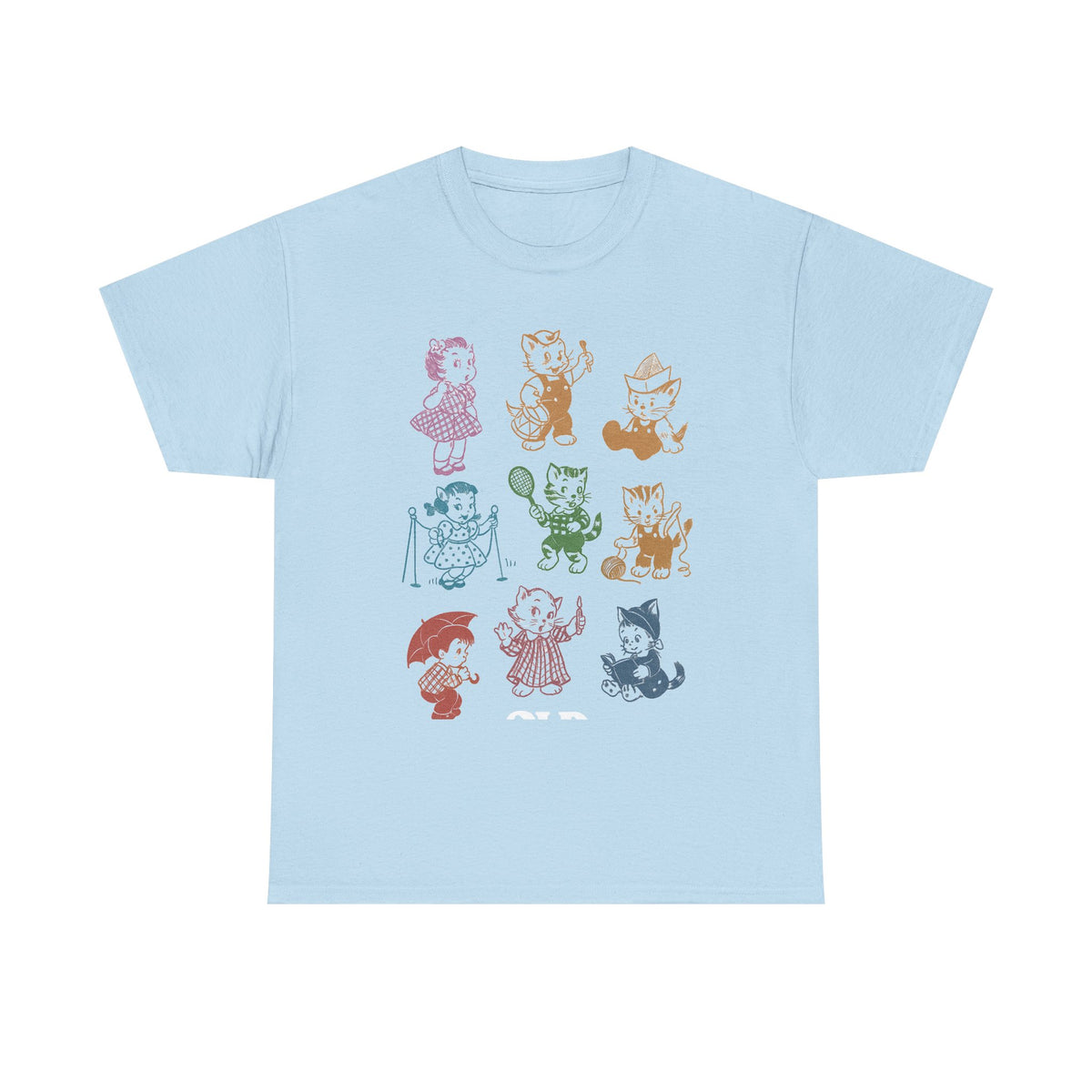 Cat 90s Tattoo Vintage T-shirt, Retro Kitten Cute Shirt, Cat Lovers Gift, Cats Playing Unisex Relaxed Adult Graphic Tee, Funny Weird T-shirt
