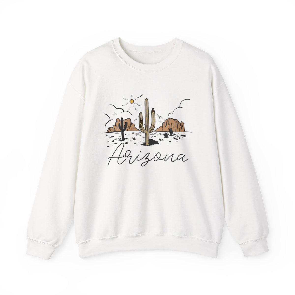 Arizona Desert Graphic Sweatshirt: Retro Cactus Hoodie