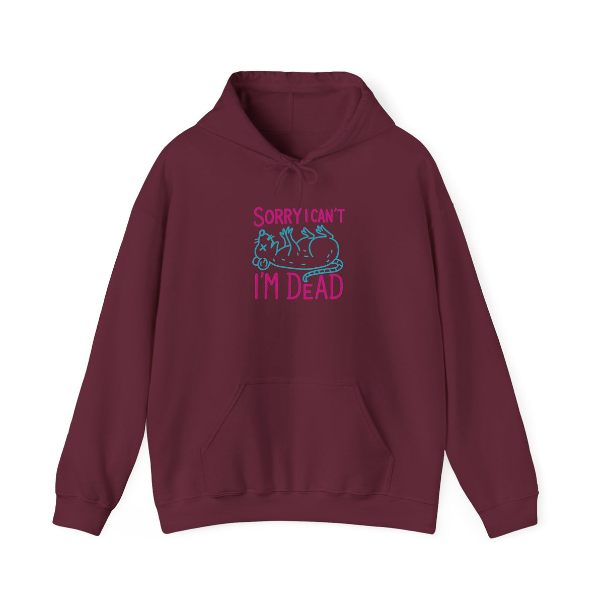 Sorry I'm Dead Possum Hoodie, Oversized Grunge Hoodie, Funny Y2K, Meme Shirt, Punk Alt Clothing, Neon Goth Sweatshirt, Trendy Graphic Unisex