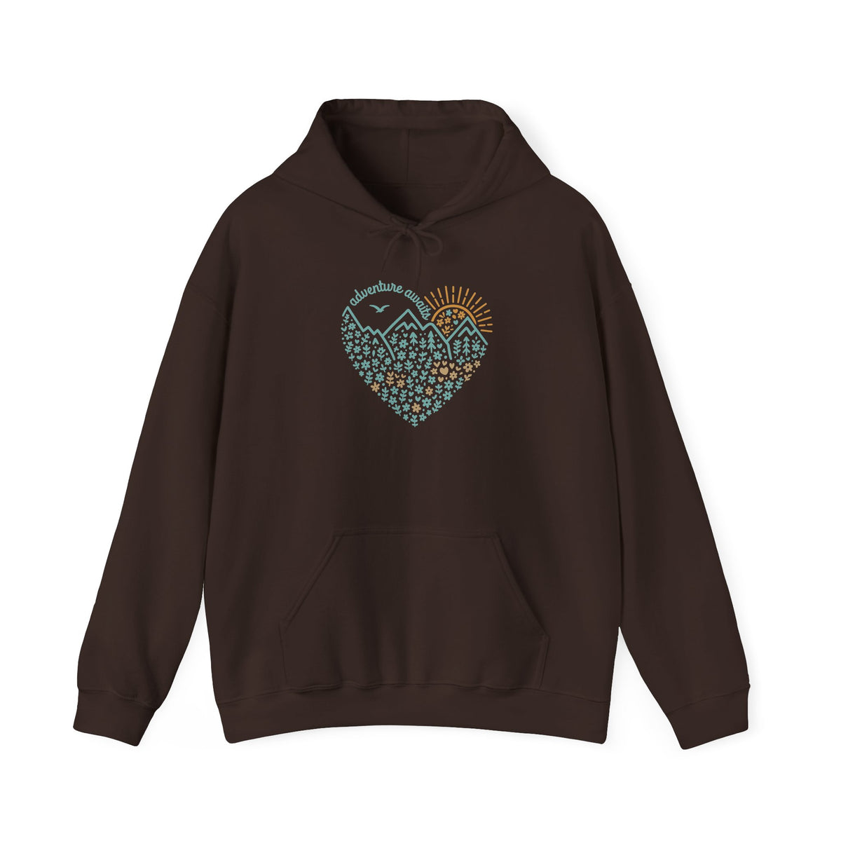 Adventure Awaits Hoodie, Mountains Heart Hoodie, Adventure Hoodie, Camping Hoodie, Nature Lover Hoodie, Mountain Hoodie, Hiker  Camping Gift