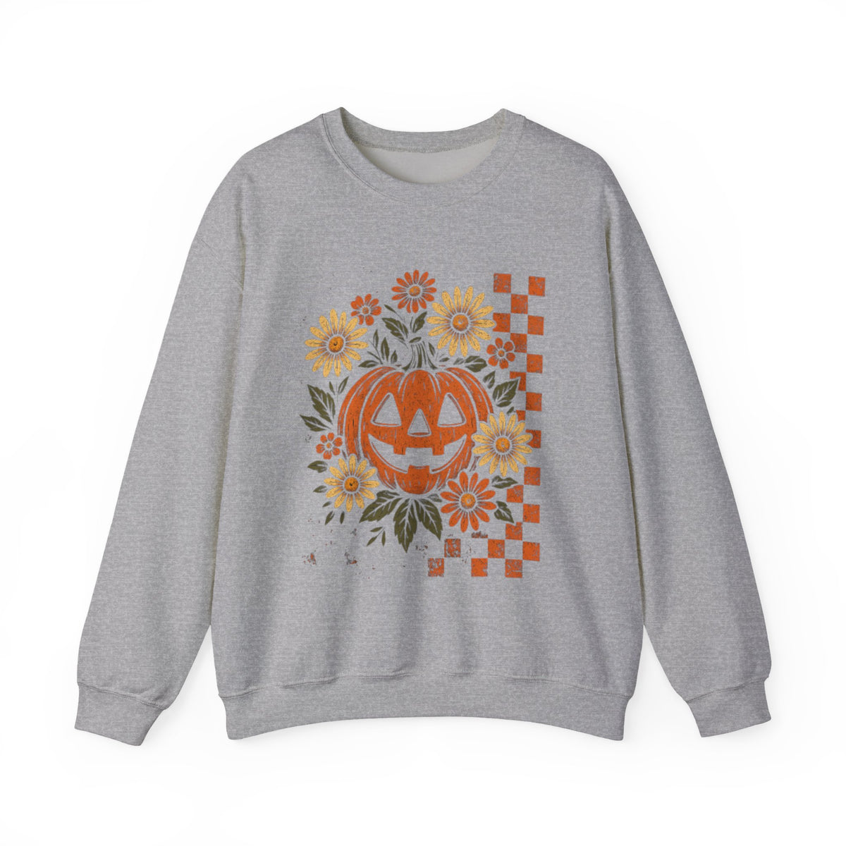 Retro Floral Pumpkin Sweatshirt, Vintage Halloween Aesthetic, Preppy Women's Halloween Sweatshirt, Boho Halloween Sweatshirt