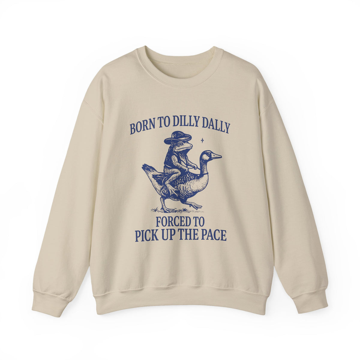 Born To Dilly Dally Forced To Pick Up The Pace Goose Raccoon Sweatshirt, Cute Animal Lover, Funny Animal Shirt, Animal Humor T Shirt