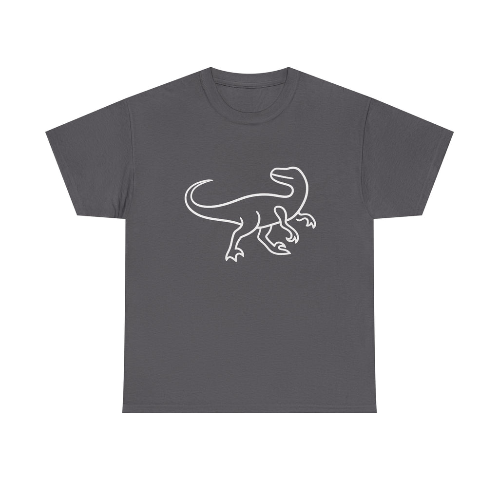Minimalist Velociraptor T-Shirt: Jurassic Dinosaur Print
