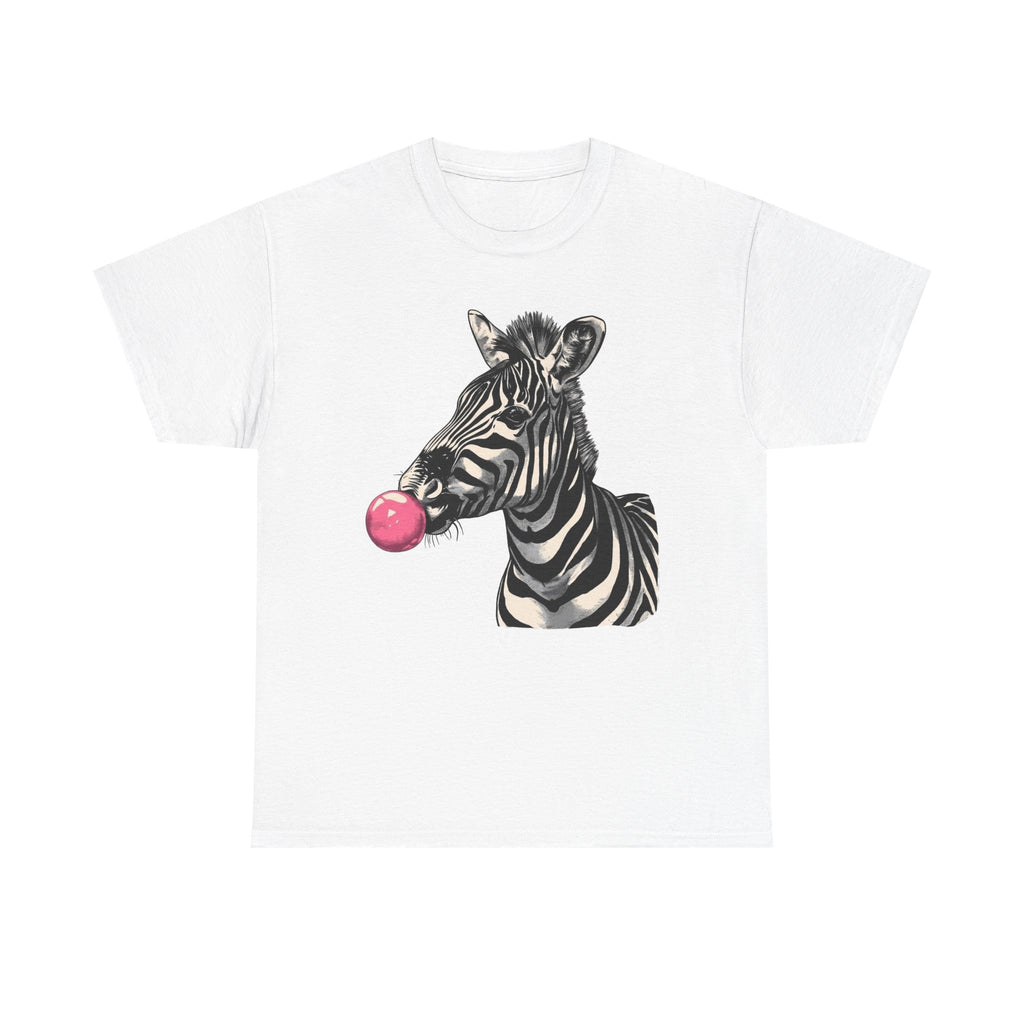 Zebra Bubblegum T-Shirt, Animal Graphic Tee, Unique Design Shirt, Trendy Tshirt, Funny Zebra Shirt, Cute Animal Tee, Zebra Lover Gift