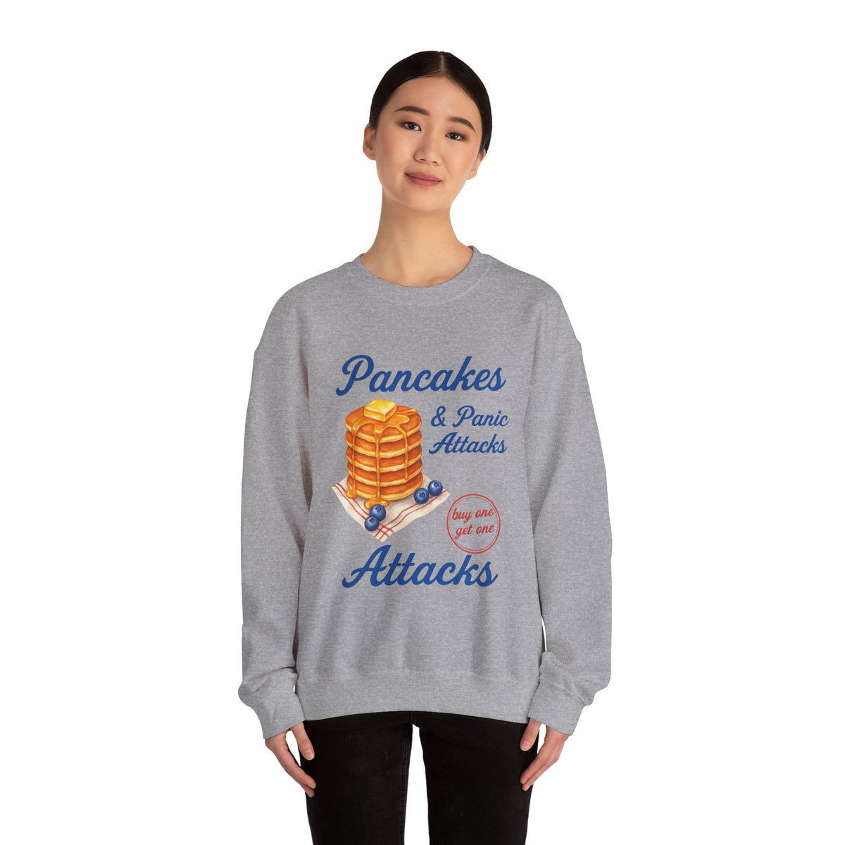 Pancakes and Panic Attacks Sweatshirt, Pancakes and Pajamas Shirt, Funny Breakfast Hoodie, Blueberry Pancake Tee, Buy One Get One Shirt