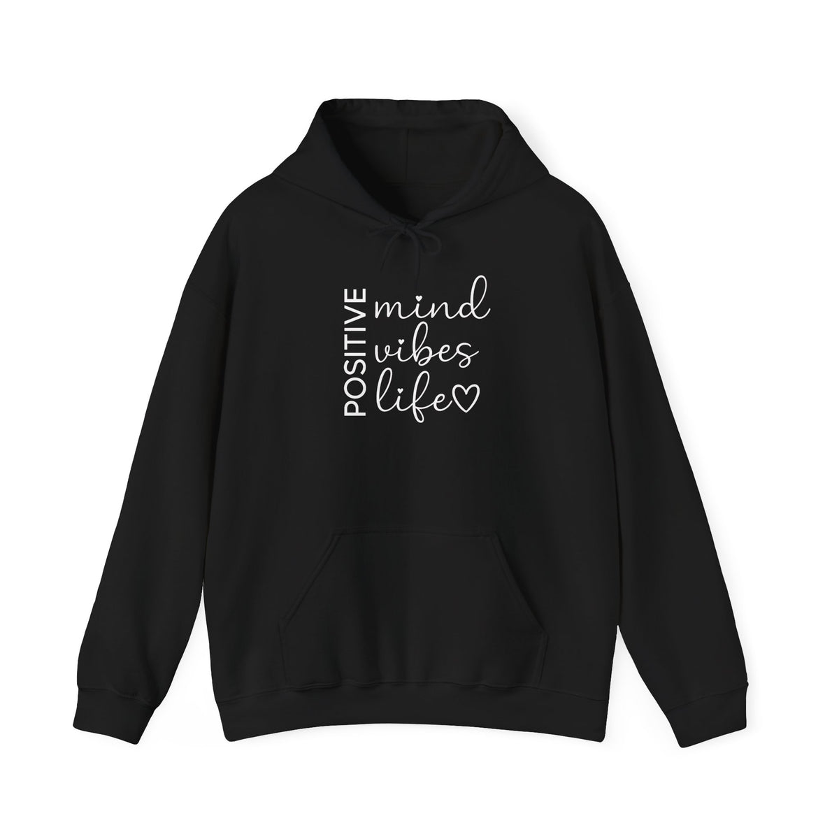 Positive Vibes Graphic Hoodie: Inspirational Cotton Blend Sweatshirt