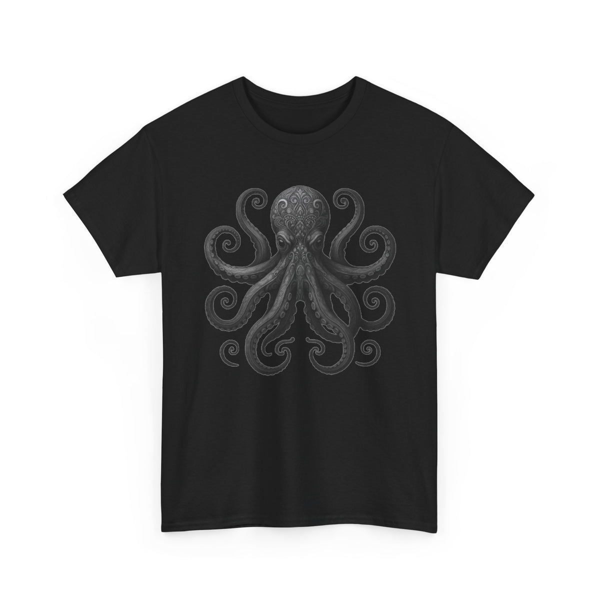 Octopus Graphic Tee - Intricate Sea Creature Design, Urban Style - Men's T-Shirt, High-Quality Print, Casual Wear by HarborIslandDecor