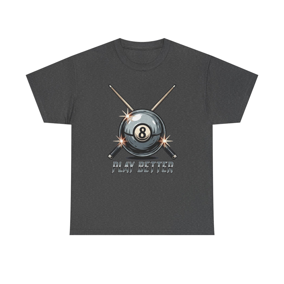 Billiards 8 Ball T-Shirt: Fun Pool League Player Tee, Back or Front Design