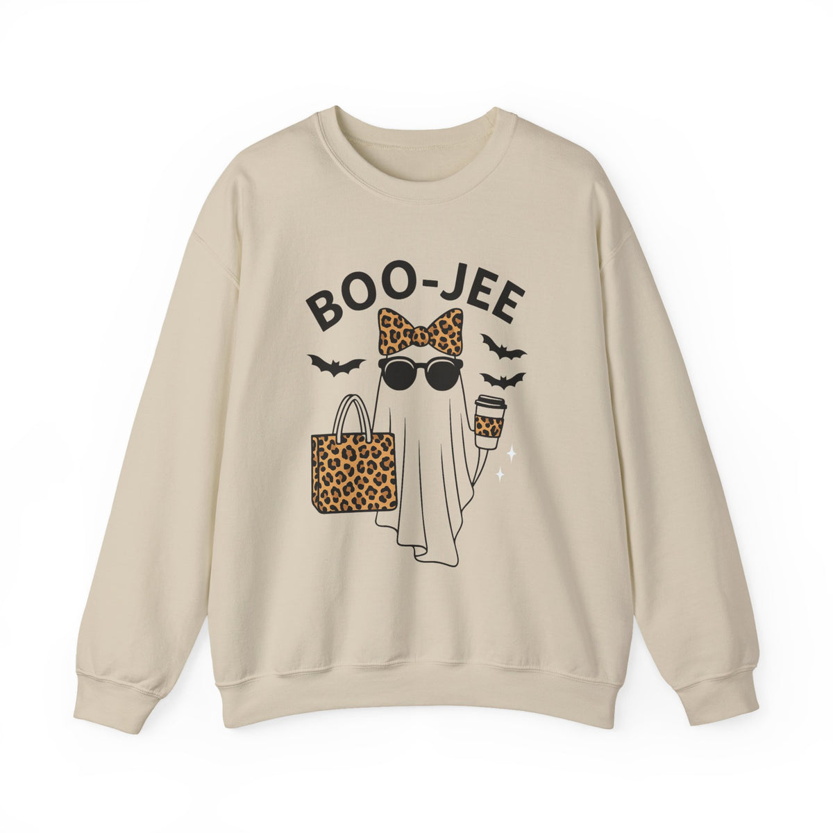 Boo-Jee Ghost Sweatshirt, Leopard Ghost Tee, Ghost Coffee Shirt, Funny Fall Shirt, Ghost Tee, Girly Halloween Gift, Boojee Shirt