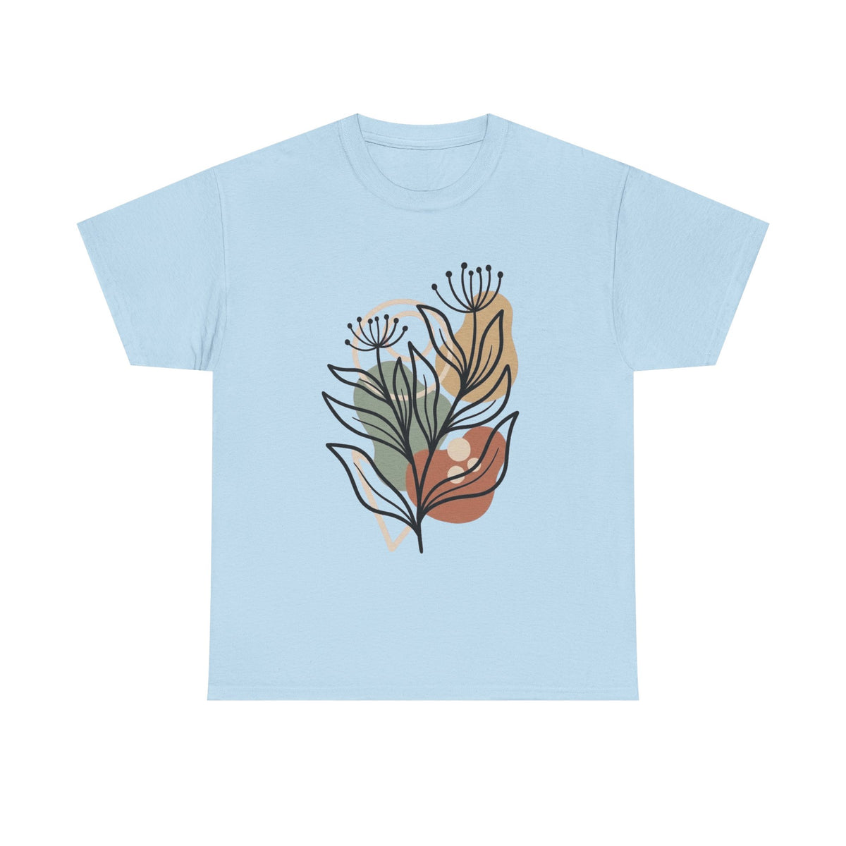 Abstract Floral Tee: Modern Botanical Canvas Shirt