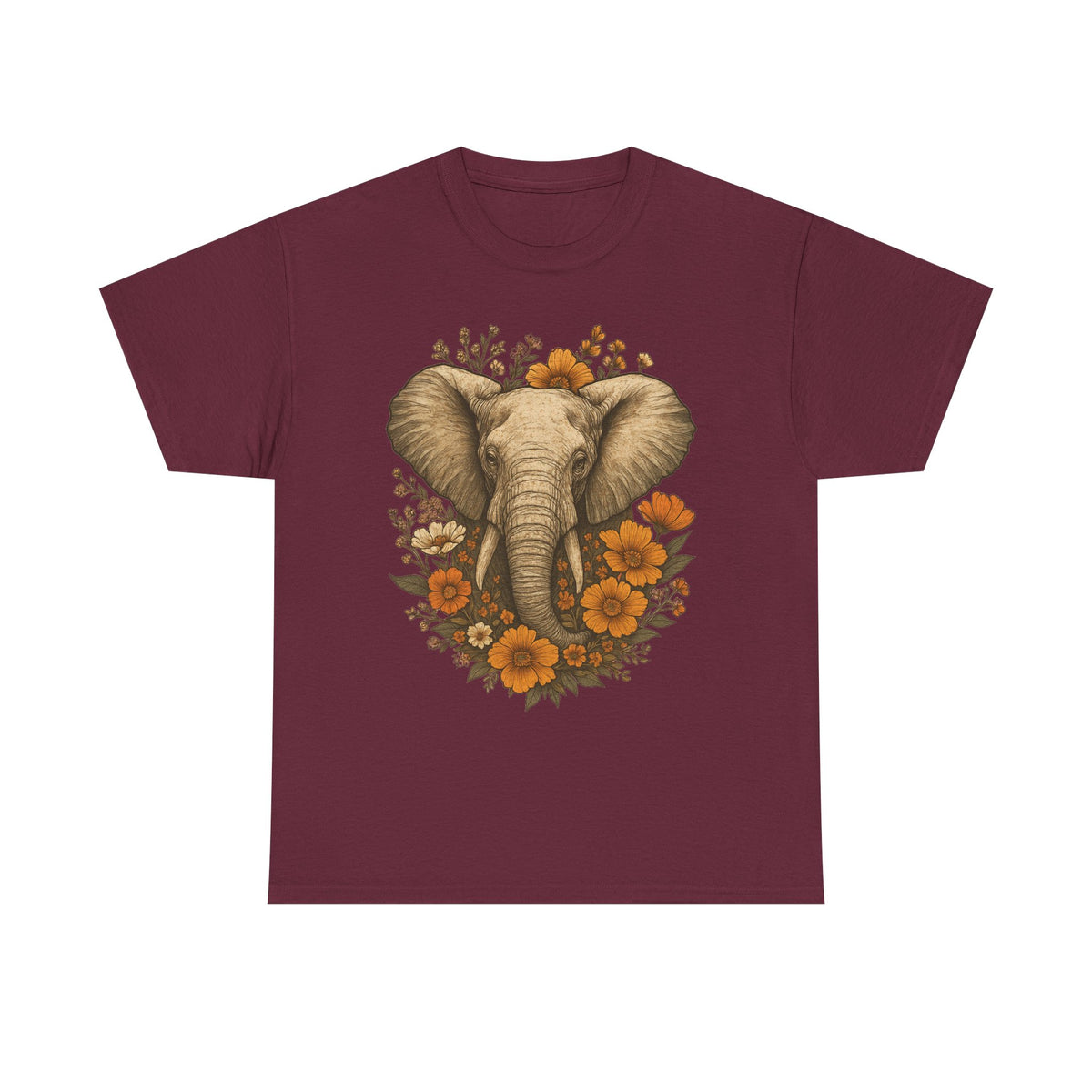 Boho Vintage Elephant Tshirt, Floral Elephant Comfort Colors Relaxed Fit Shirt for Nature Lovers, Outdoor Lover Gift Tee, Jungle Shirts