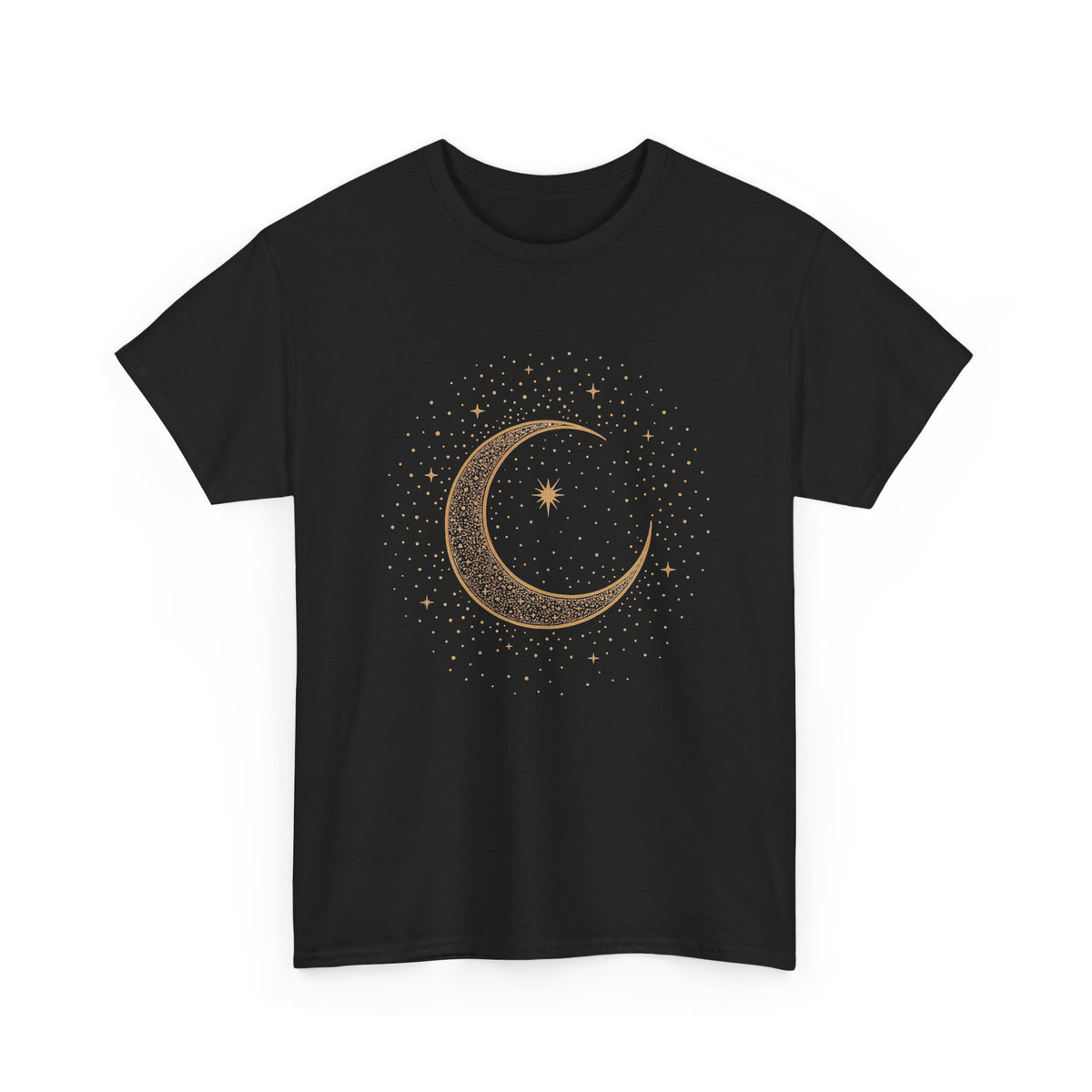 Mystic Moon Phase Shirt  Lunar Crescent Graphic Tee, Spiritual Astrology Top for Women, Starry Night Top