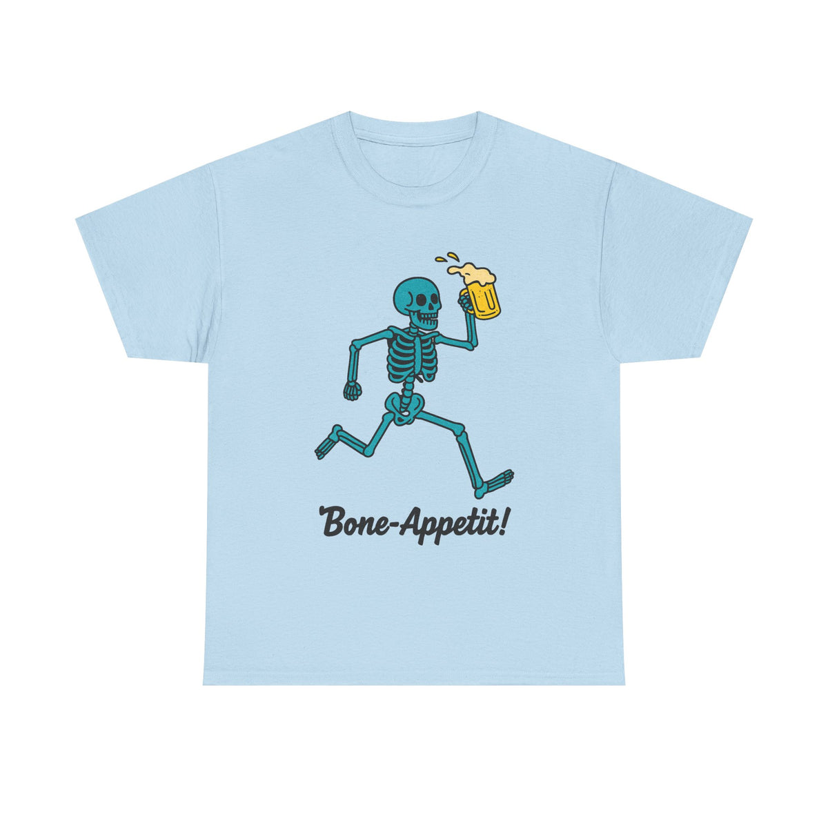 Skeleton Dog Embroidered Pure Cotton T-Shirt | Unisex Fit