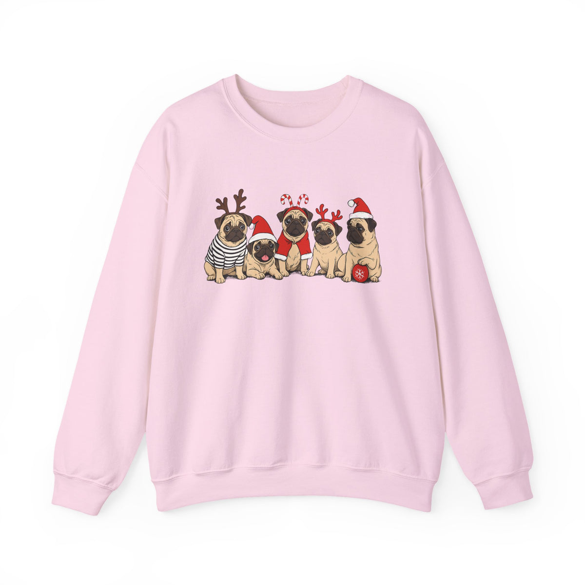 Funny Pug Christmas Sweatshirt - Holiday Pug Sweater - Ugly Christmas Sweater - Xmas Dog Lover Shirt - Cute Pug Lover Apparel