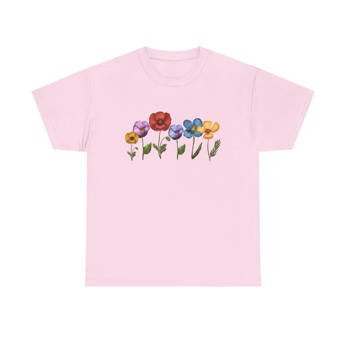 Botanical Shirt, Poppy Flower Shirt, Wildflower Shirt, Watercolor Flowers Tshirt, Floral Shirt, Spring Shirt, Poppy Shirt, Gardening Shirt