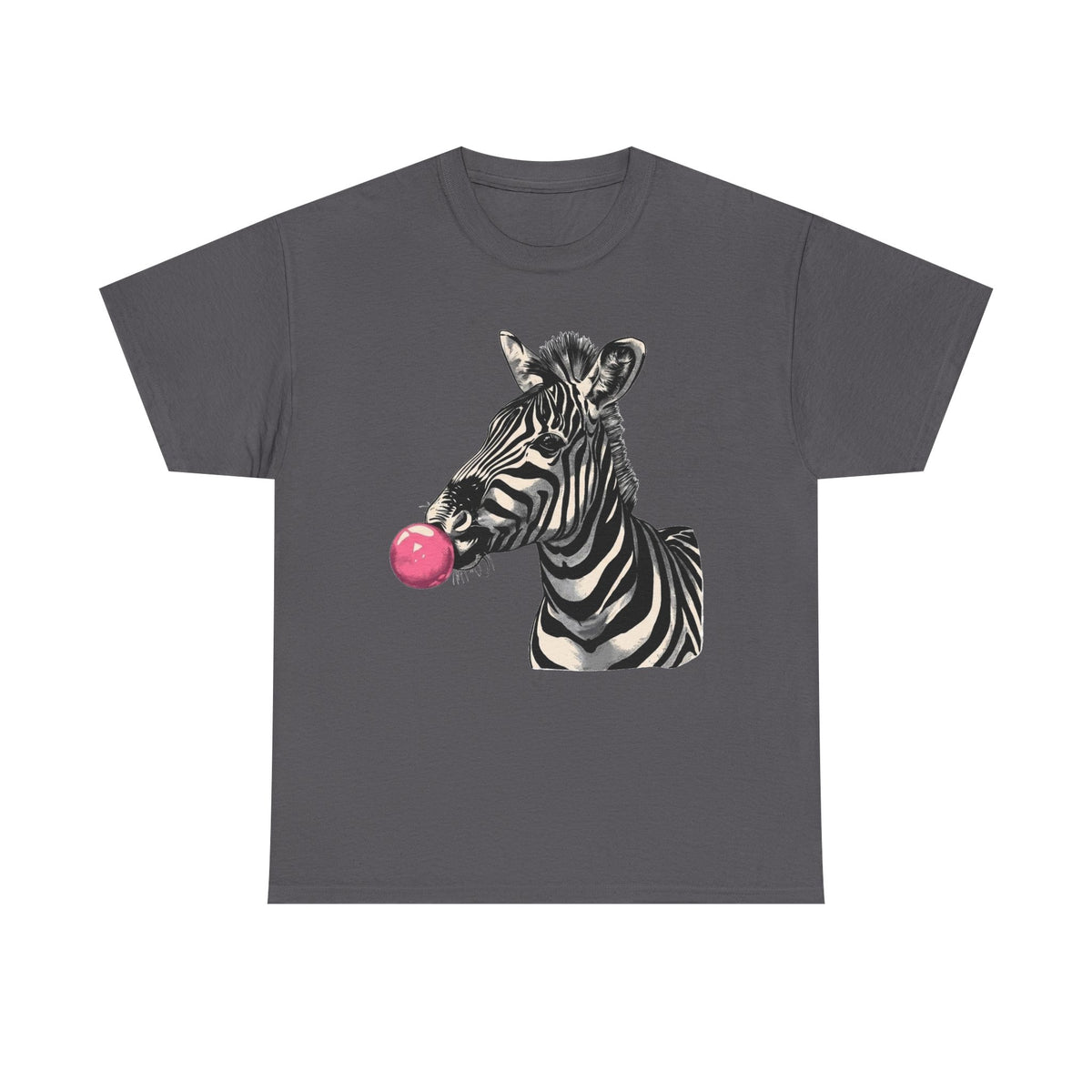 Zebra Bubblegum T-Shirt, Animal Graphic Tee, Unique Design Shirt, Trendy Tshirt, Funny Zebra Shirt, Cute Animal Tee, Zebra Lover Gift