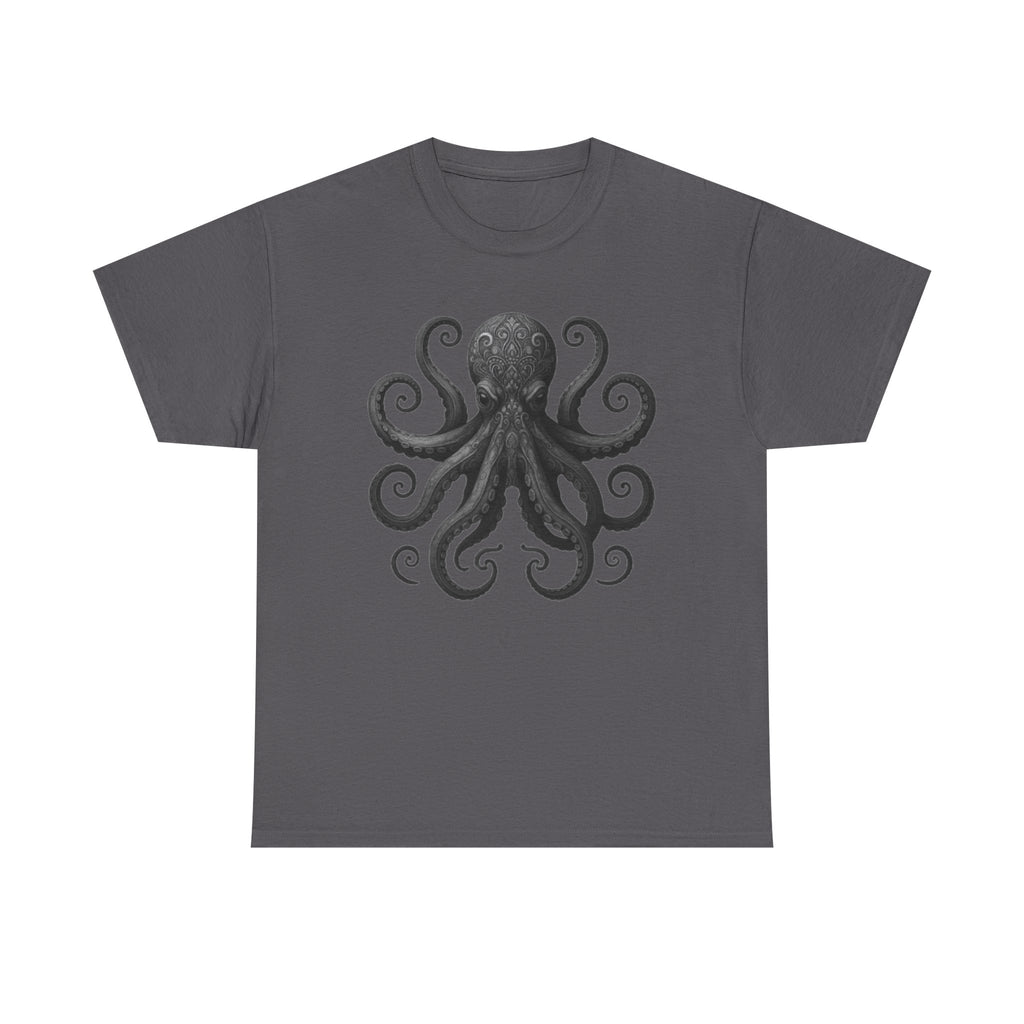 Octopus Graphic Tee - Intricate Sea Creature Design, Urban Style - Men's T-Shirt, High-Quality Print, Casual Wear by HarborIslandDecor