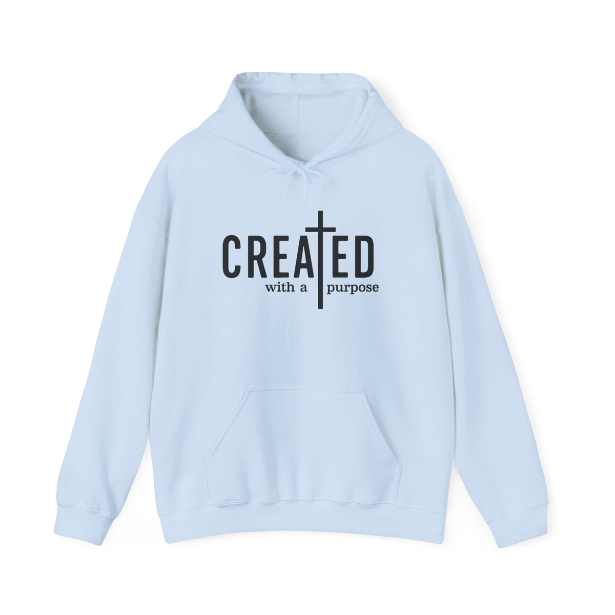 Created With A Purpose Hoodie - Christian Faith Bible Verse