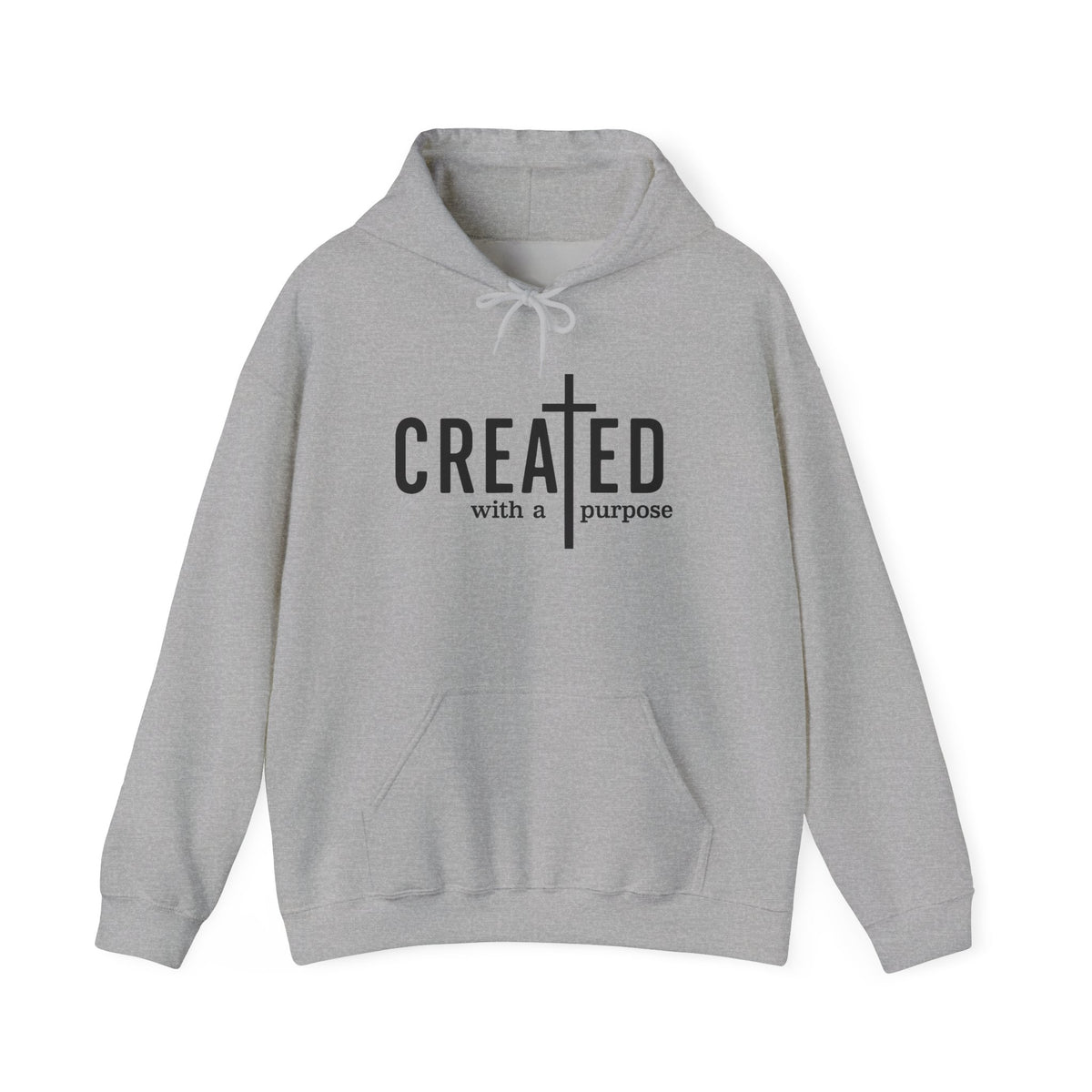 Created With A Purpose Hoodie - Christian Faith Bible Verse