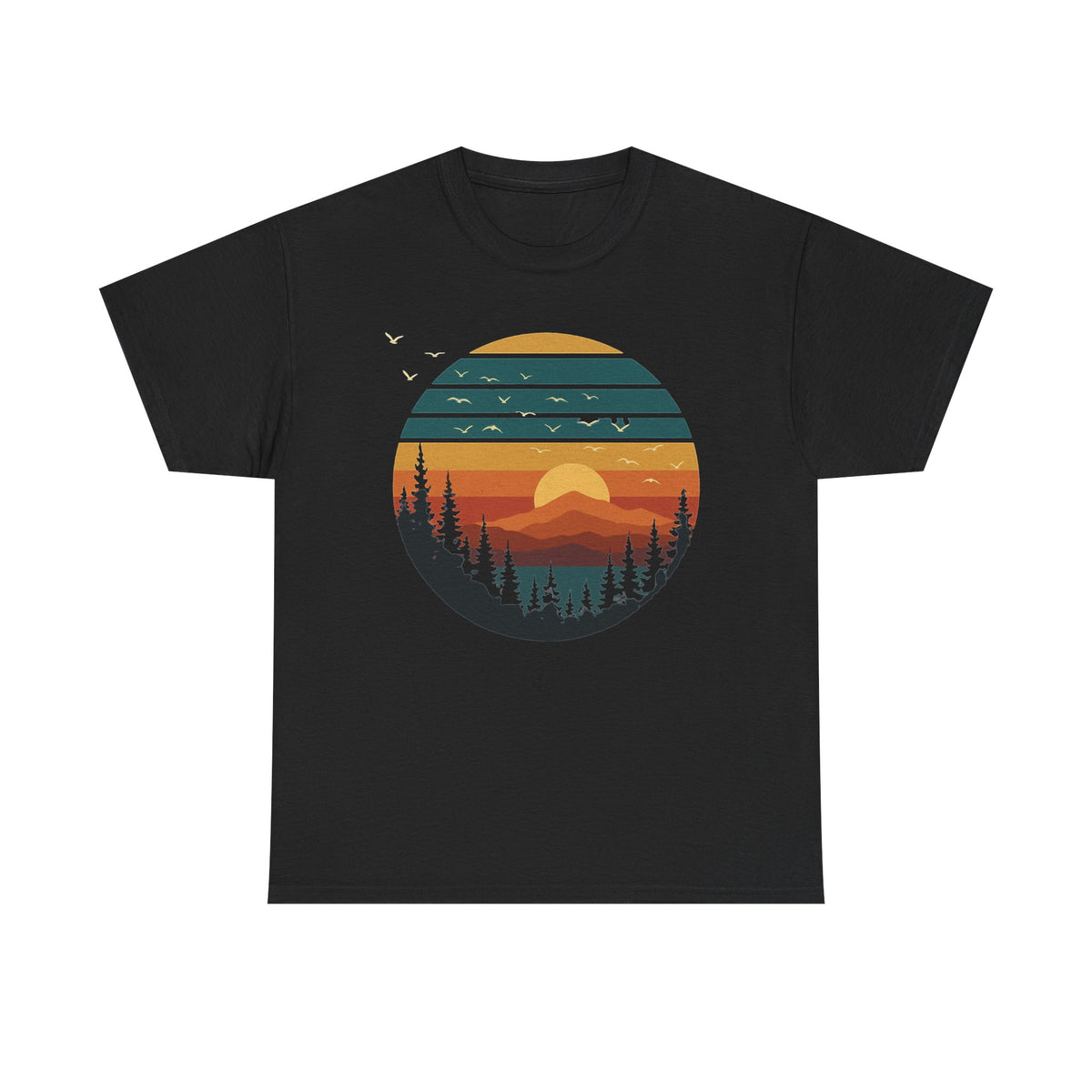 Forest Themed Shirt, Retro Pine Trees Sunset Shirt, Adventure Shirt, Nature Lover Gift, Camping Gift Shirt, Retro Forest Shirt,Outdoor Shirt