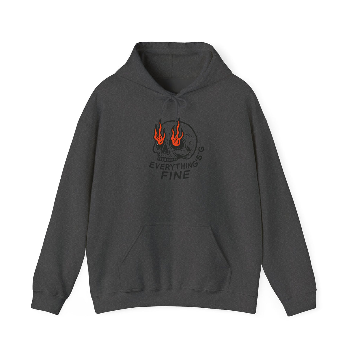 Everything's Fine Hoodie, Vintage Graphic Skull Unisex Shirt, Retro Oversized Grunge Trendy Sweatshirt, Skeleton Shirt, Its Fine Hoodie