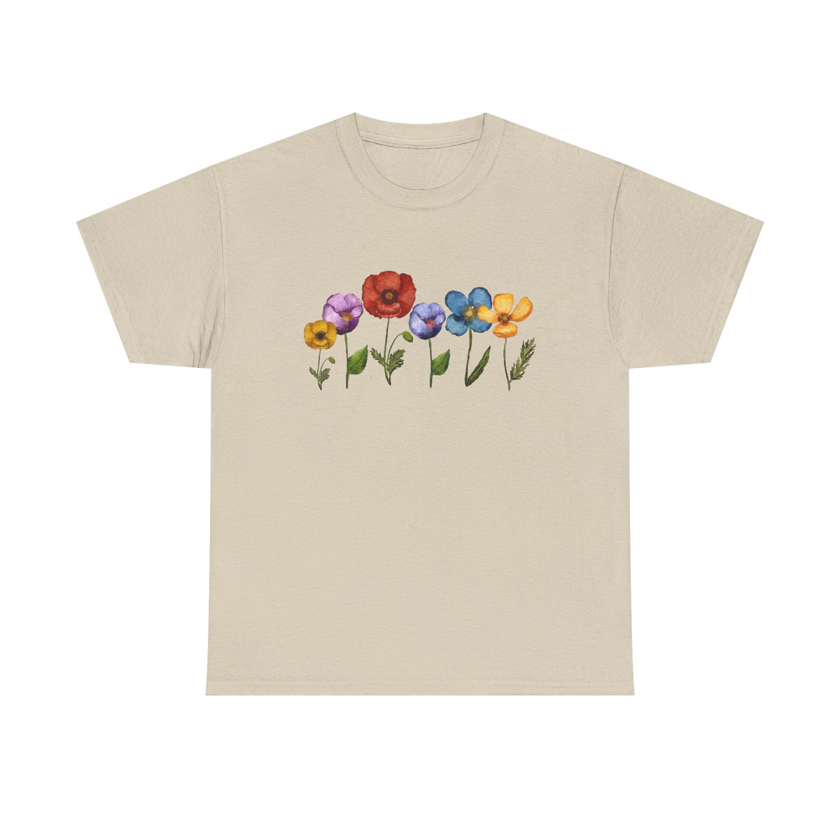 Botanical Shirt, Poppy Flower Shirt, Wildflower Shirt, Watercolor Flowers Tshirt, Floral Shirt, Spring Shirt, Poppy Shirt, Gardening Shirt