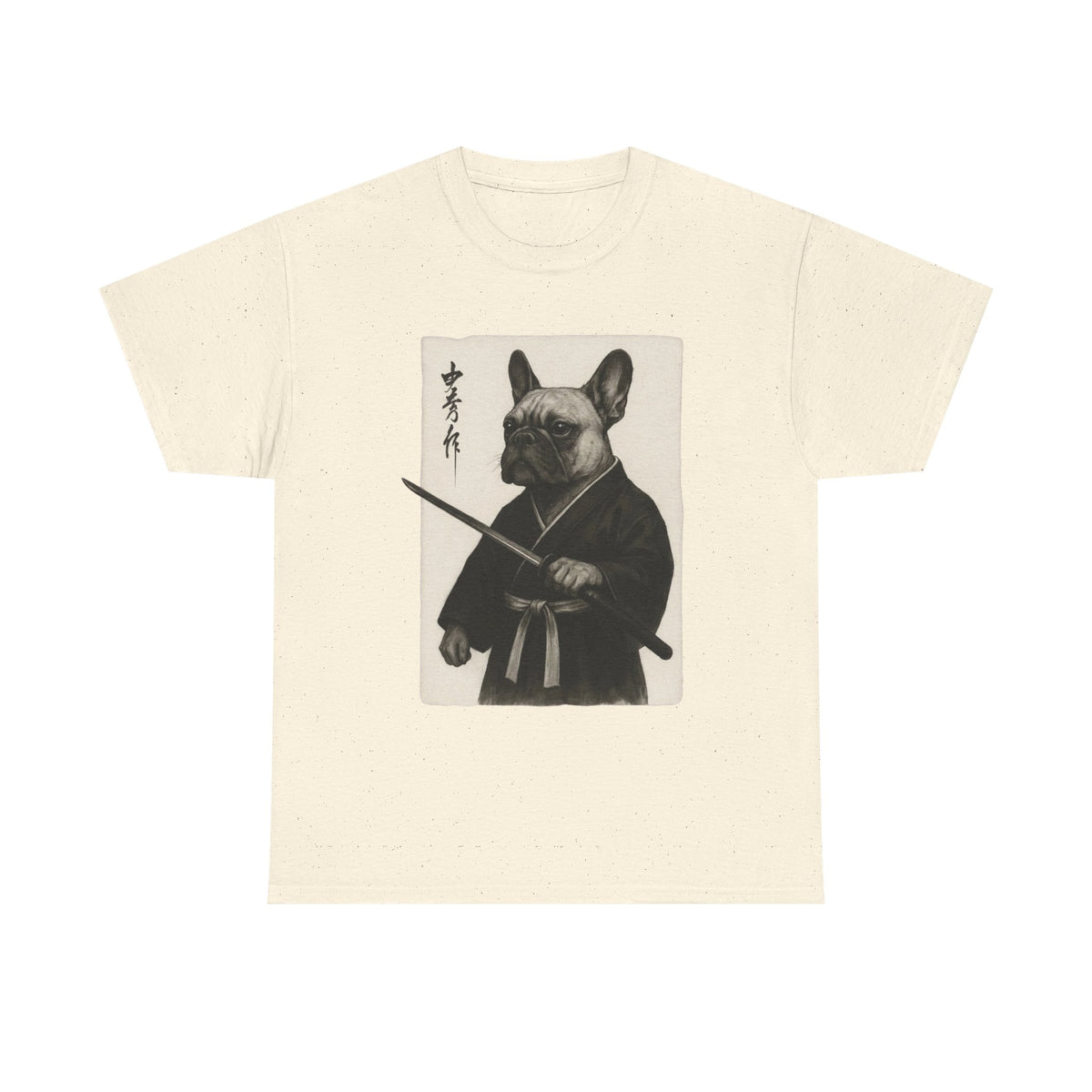 Samurai Frenchie, Japanese Art Shirt, Funny Dog Gift, Cool Bulldog Top, Anime Streetwear, Ink Wash Style