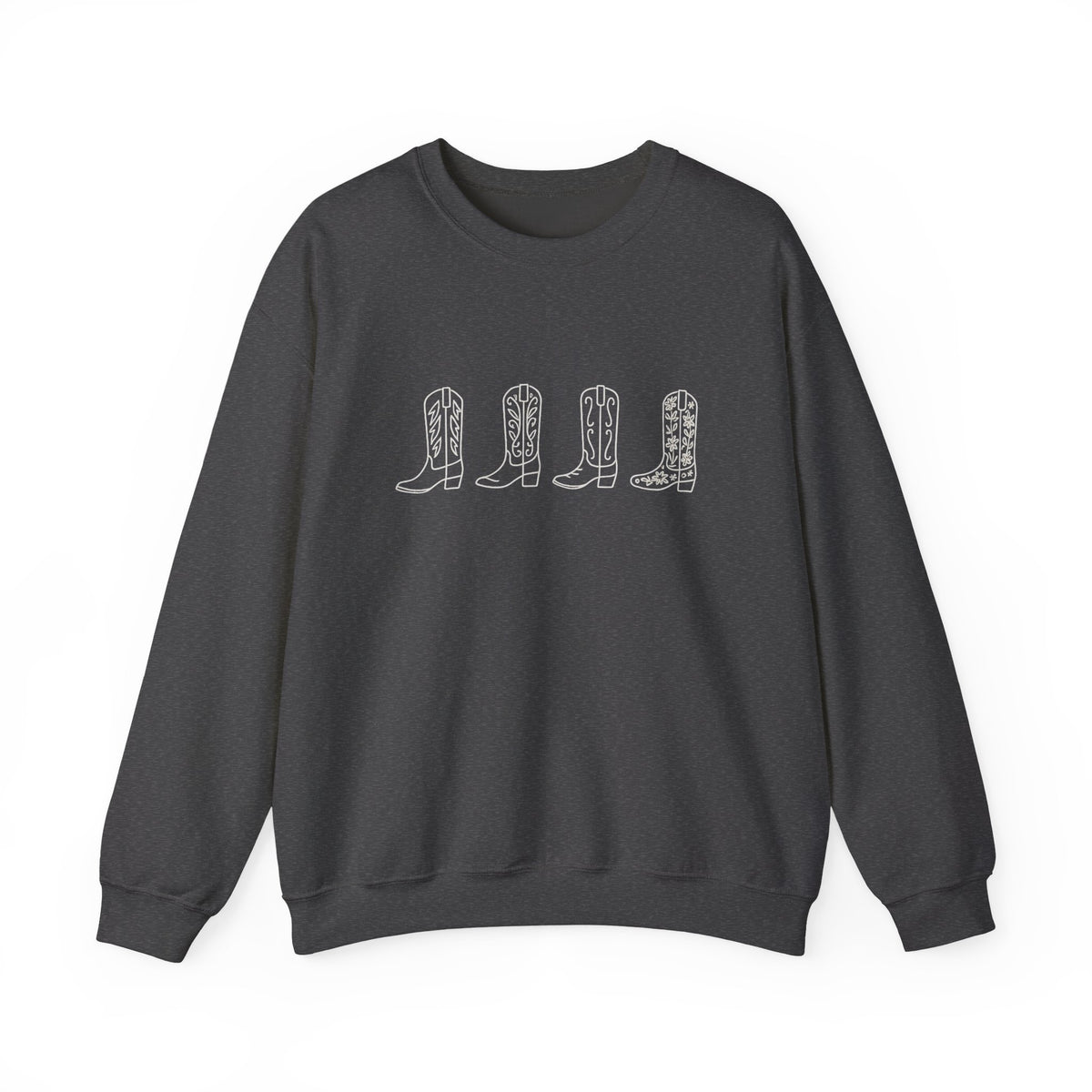 Embroidered Cowgirl Boots Sweatshirt, Embroidered Western Sweatshirt, Cowgirl Gift, Cowboy Boots Sweater, Womens Western Crewneck