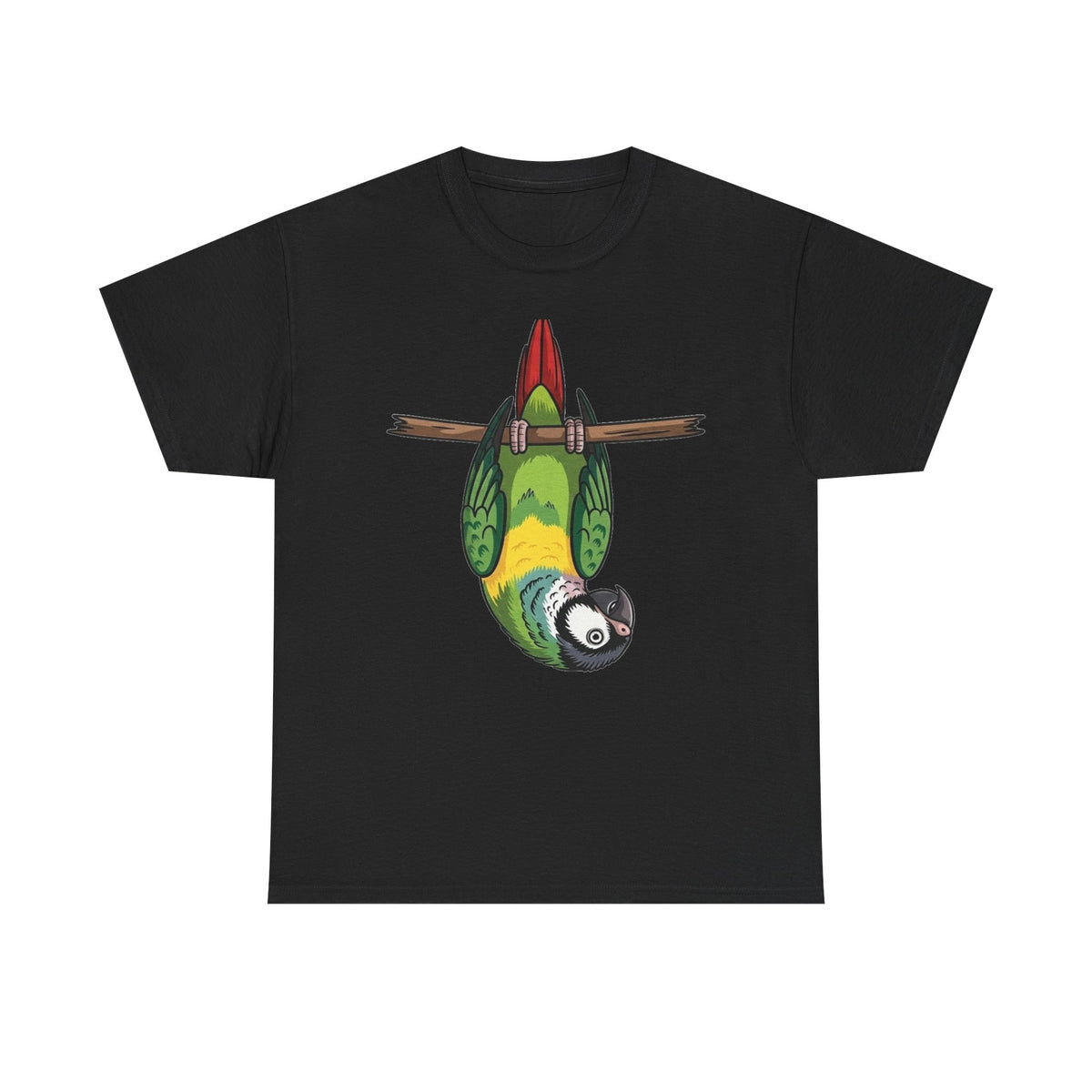 Parrot Shirt, Funny Upside Down Macaw Tee, Tropical Bird Graphic T-Shirt, Colorful Bird Watcher Gift for Animal Lover, Exotic Bird Apparel