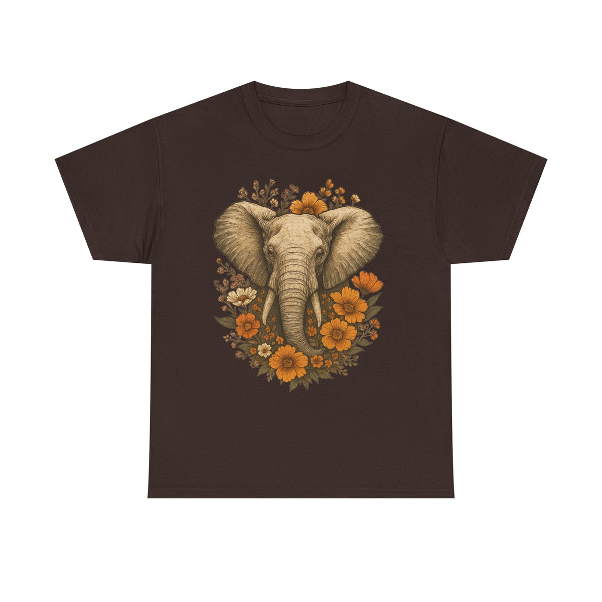 Boho Vintage Elephant Tshirt, Floral Elephant Comfort Colors Relaxed Fit Shirt for Nature Lovers, Outdoor Lover Gift Tee, Jungle Shirts